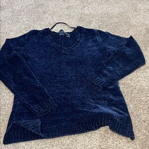 Karen Scott Deep Blue Textured Sweater